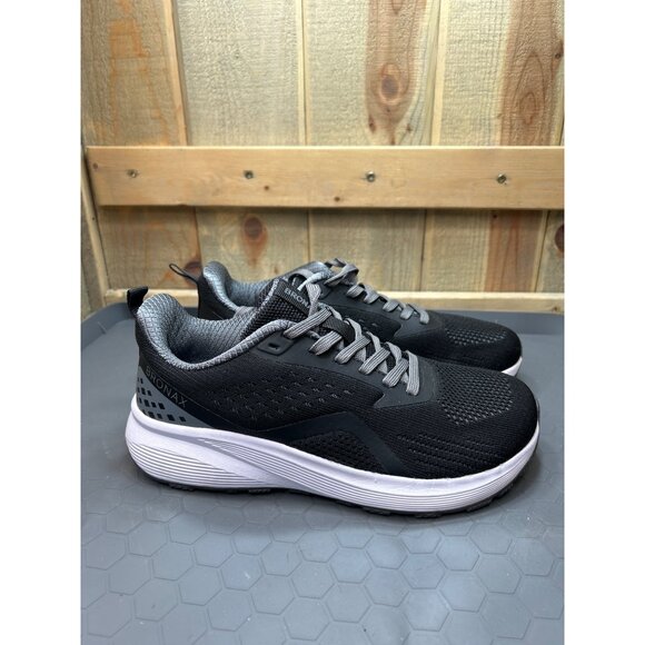 Bronax Mens Size 7.5 Breathable Mesh Running Shoes Black & Grey - Picture 1 of 8